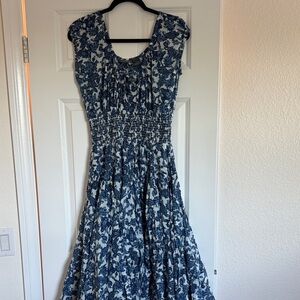 100% cotton Blue Floral Dress